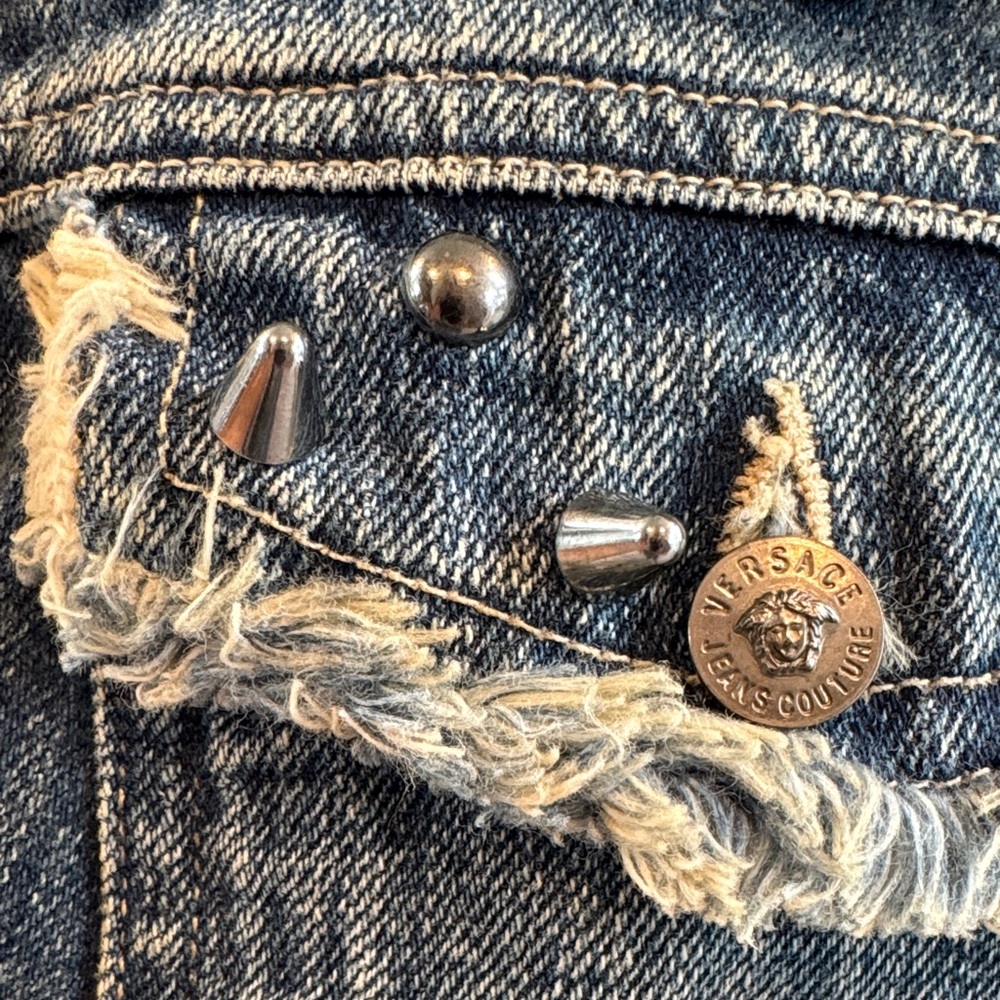 Versace Denim Vest with Patches - Picture 13 of 16